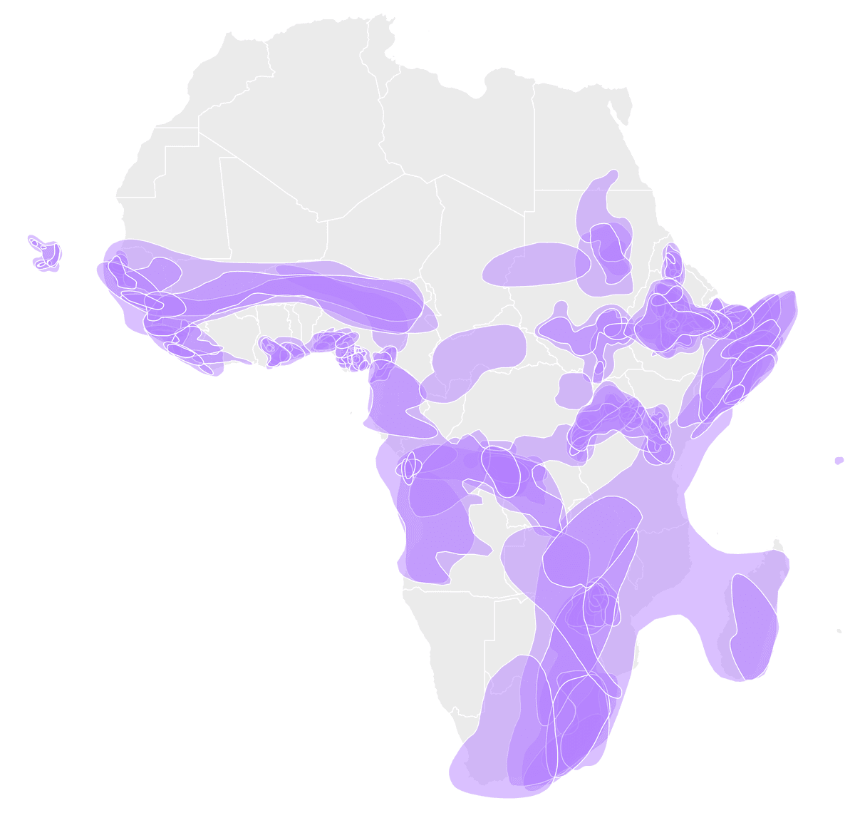 Map showing 260+ African ethnic groups