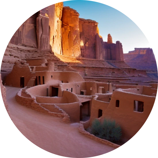 Ruins of the Ancestral Puebloans cliff dwellings in Mesa Verde.