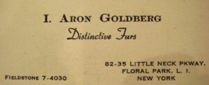 Jimmy's father's business card when he lived in New York.