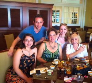 From left to right Carole's daughter Carley, Ryan Kaplan, Carole Huber, Marissa Kaplan and Joan Sinkin, Carole's aunt.