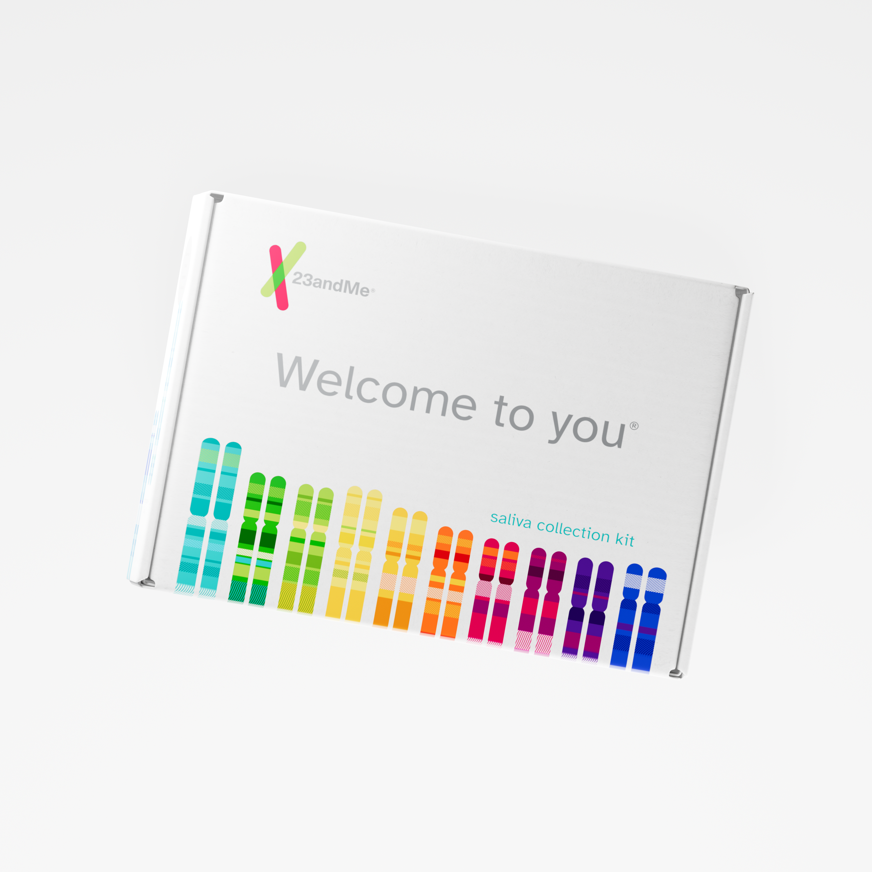 23andMe Kit floating diagonal